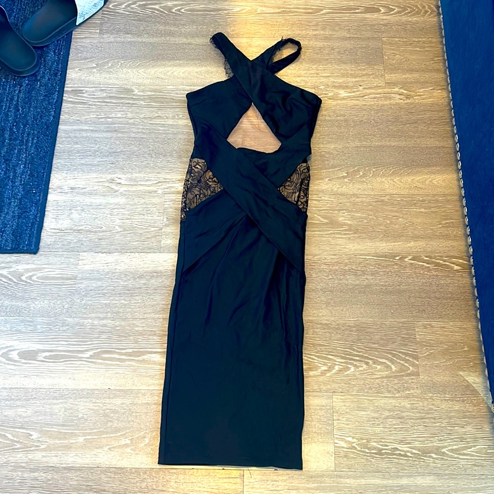 Michael Costello satin stretch dress